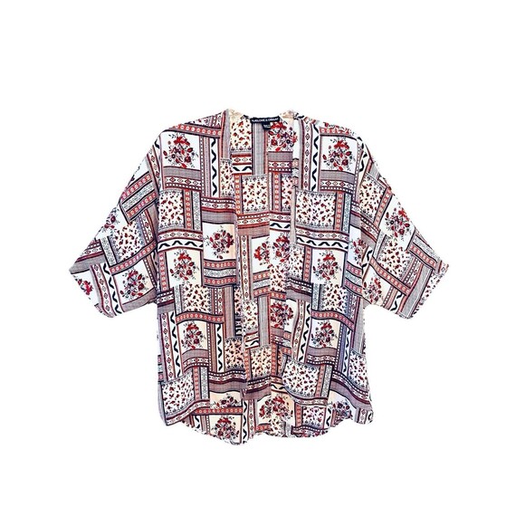 Harlowe & Graham Cardigan Boho Hi Low Womens Size XS Floral Aztec - Picture 2 of 9